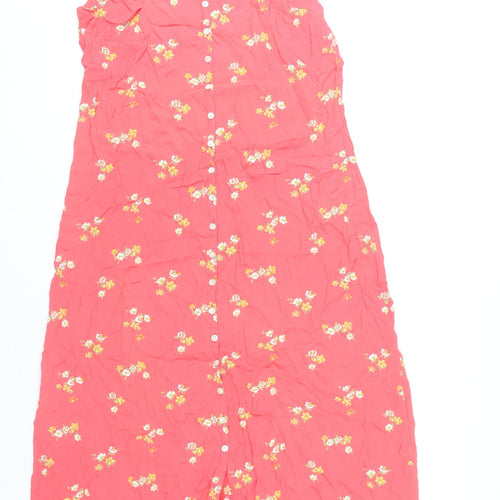 GAP Women’s Pink Floral Midi Slip Dress Size L Rayon Summer