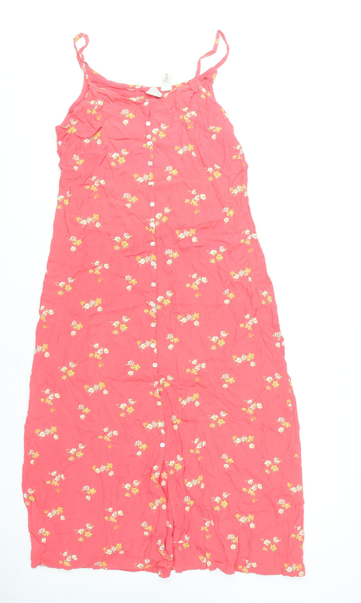 GAP Women’s Pink Floral Midi Slip Dress Size L Rayon Summer