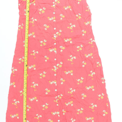 GAP Women’s Pink Floral Midi Slip Dress Size L Rayon Summer
