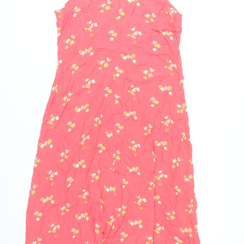 GAP Women’s Pink Floral Midi Slip Dress Size L Rayon Summer