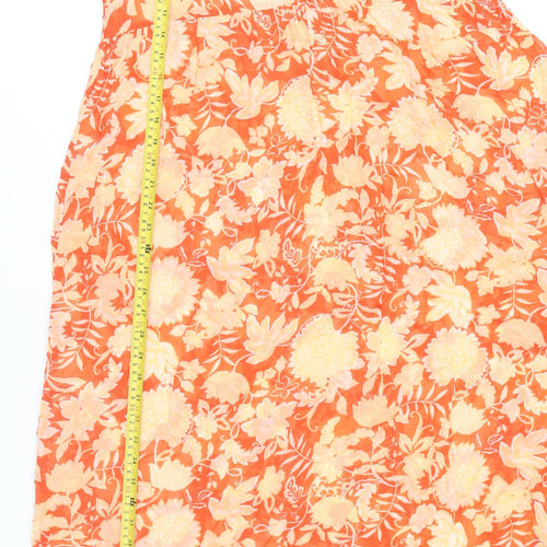 Part Two Women’s Orange Floral Viscose Midi Shift Dress Size 10