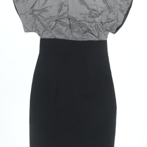 Coast Women’s Grey Black Sheath Dress Size 8 Silk Blend Formal