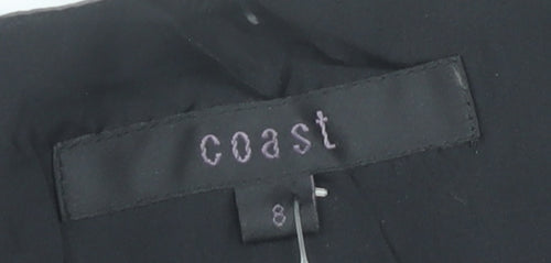 Coast Women’s Grey Black Sheath Dress Size 8 Silk Blend Formal