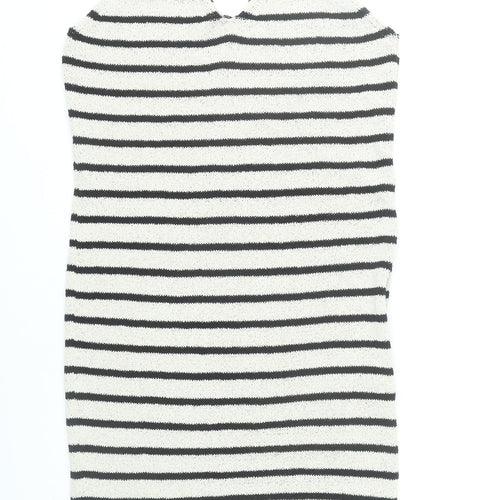 Primark Women’s Black White Striped Slip Dress Size 12-14 Summer Knit