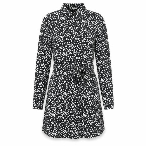 Brave Soul Women’s Black Animal Print Shirt Dress Size M