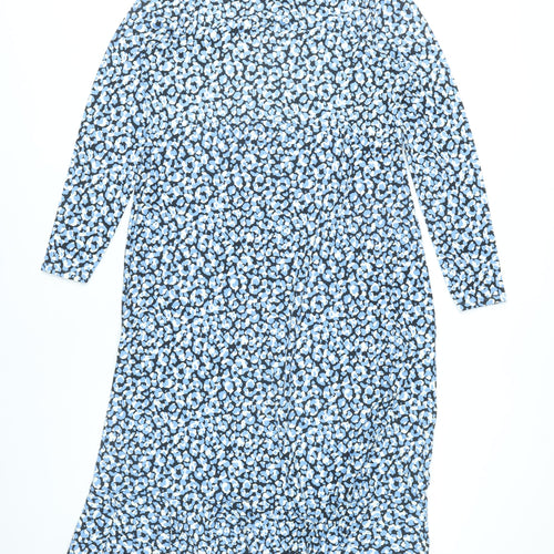 F&F Women’s Blue Animal Print Midi Shift Dress UK 12