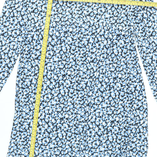 F&F Women’s Blue Animal Print Midi Shift Dress UK 12