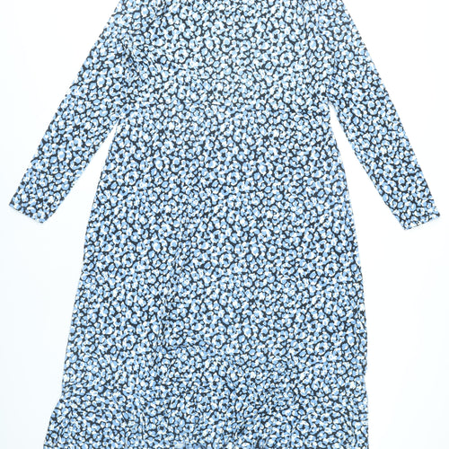 F&F Women’s Blue Animal Print Midi Shift Dress UK 12