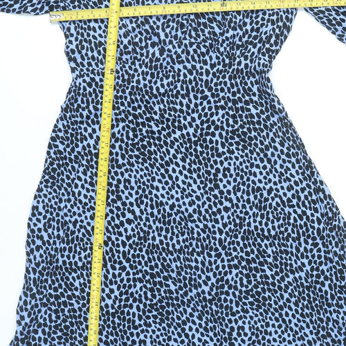 Marks and Spencer Women’s Blue Animal Print Viscose Shift Dress Size 12 Petite