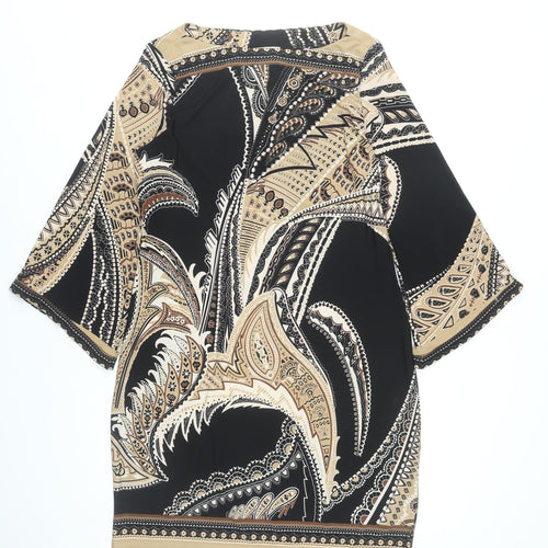 Beige by eci Women’s Black Beige Paisley Shift Dress UK 12