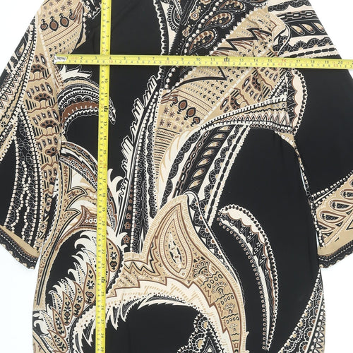 Beige by eci Women’s Black Beige Paisley Shift Dress UK 12