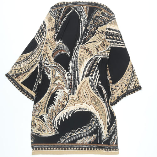 Beige by eci Women’s Black Beige Paisley Shift Dress UK 12