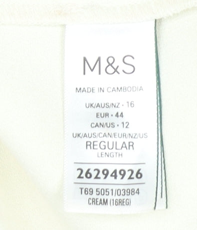 Marks and Spencer Women Ivory Size 16 A-Line Midi Skirt