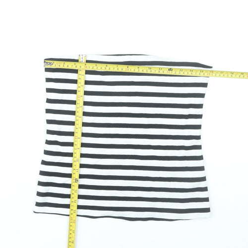Marks and Spencer Women’s Black White Striped Strapless Tank Top M