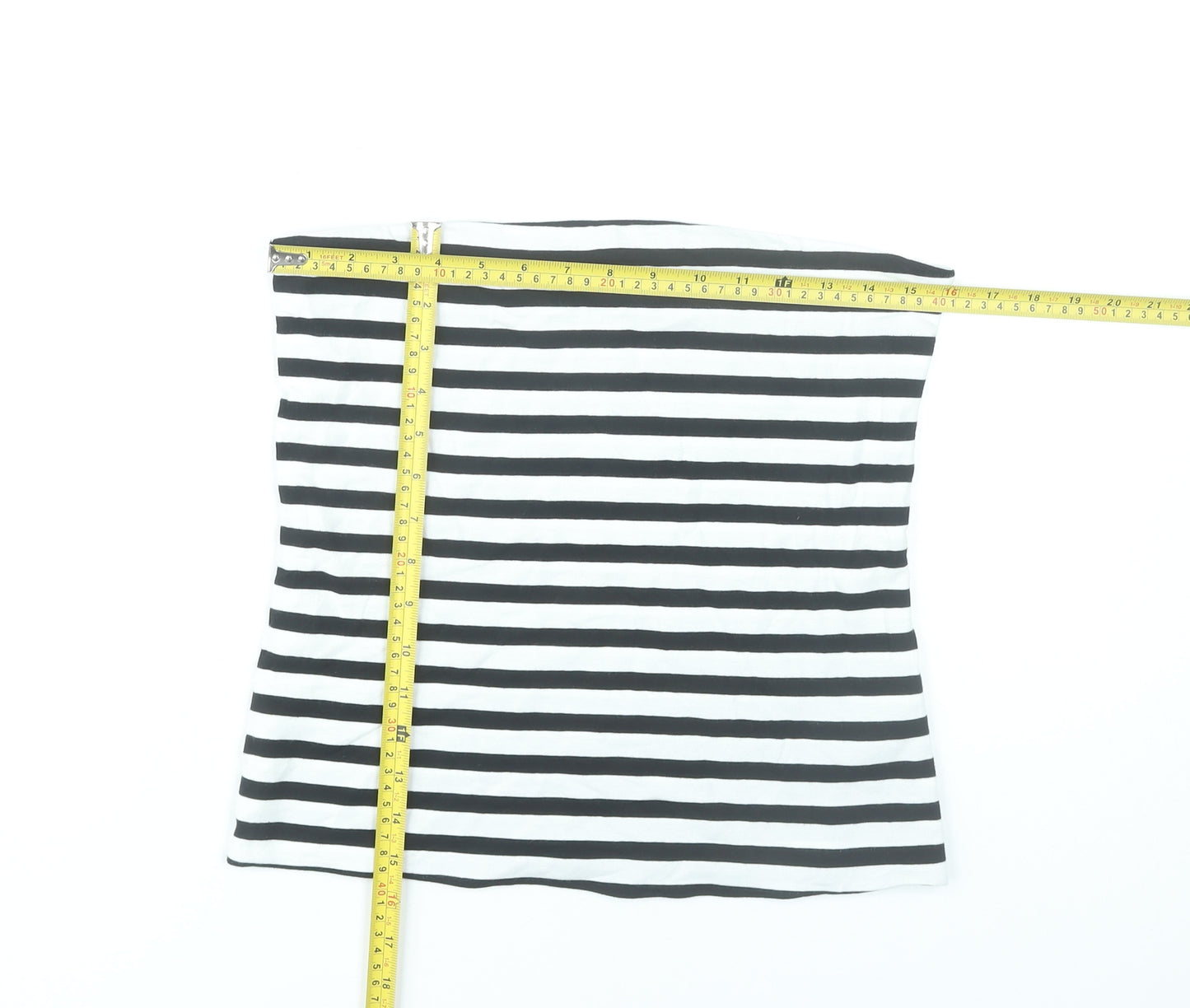 Marks and Spencer Women’s Black White Striped Strapless Tank Top M