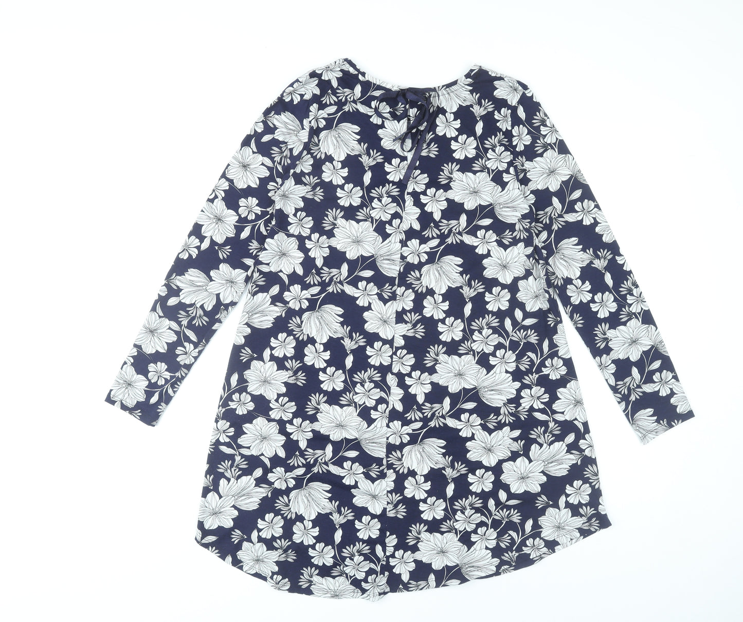Dorothy Perkins Women’s Blue Floral Shift Dress Size 10 Long Sleeve
