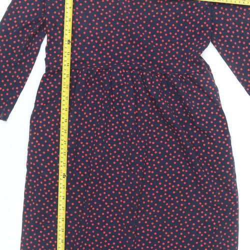 Joules Women’s Blue Polka Dot Fit & Flare Knee Length Dress Size 6