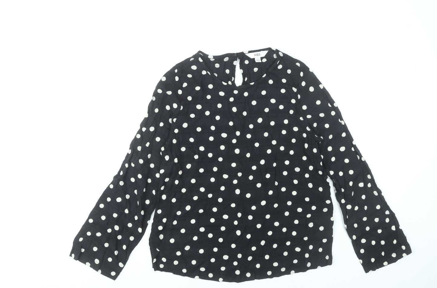 Marks and Spencer Women’s Black Polka Dot Blouse Size 8 Regular