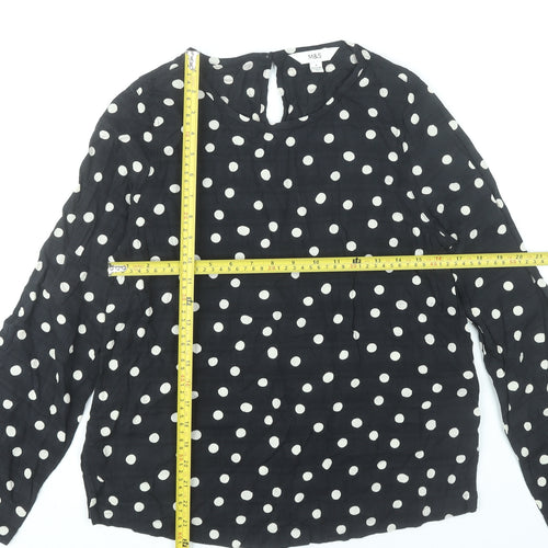 Marks and Spencer Women’s Black Polka Dot Blouse Size 8 Regular
