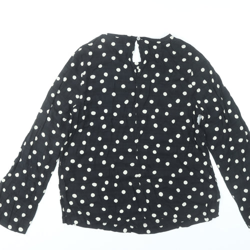 Marks and Spencer Women’s Black Polka Dot Blouse Size 8 Regular