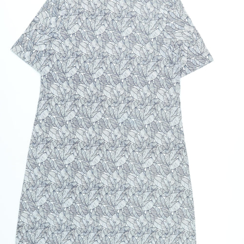 Tigi Womens Grey Leaf Print Shift Dress Size 10-12 Casual