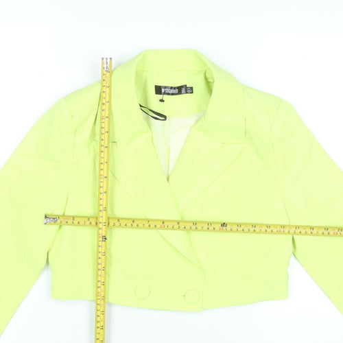 Missguided Women’s Yellow Cropped Blazer Jacket Size 8