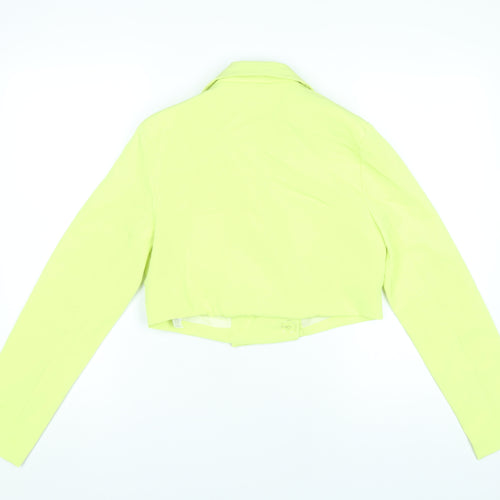 Missguided Women’s Yellow Cropped Blazer Jacket Size 8