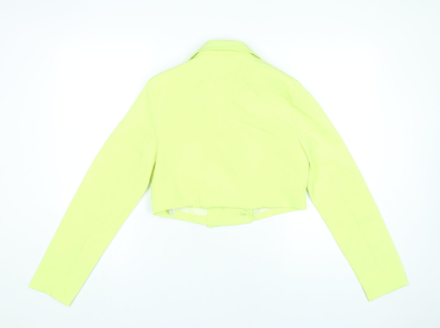 Missguided Women’s Yellow Cropped Blazer Jacket Size 8