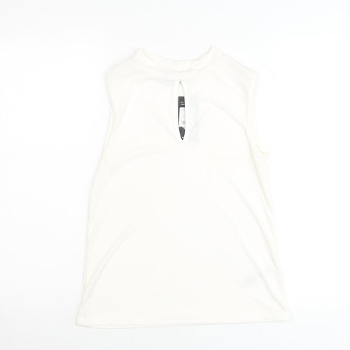 New Look Women Ivory High Neck Sleeveless Tank Top UK 6
