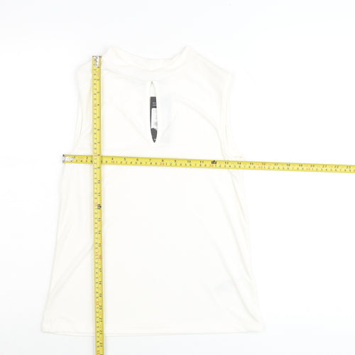 New Look Women Ivory High Neck Sleeveless Tank Top UK 6
