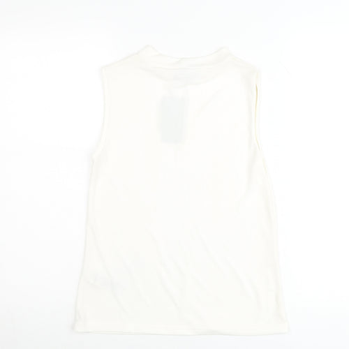 New Look Women Ivory High Neck Sleeveless Tank Top UK 6