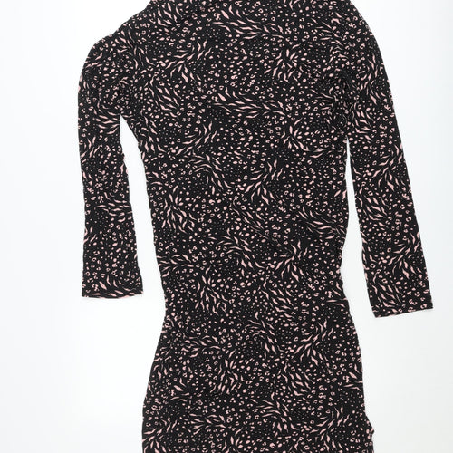 Dorothy Perkins Womens Black Animal Print Bodycon Dress Size 20