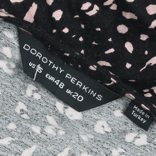 Dorothy Perkins Womens Black Animal Print Bodycon Dress Size 20