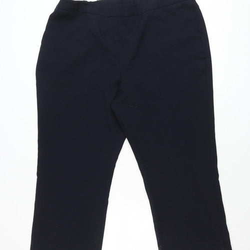 Bonmarché Women Black Size 18 Straight Leg Trousers Polyester Workwear