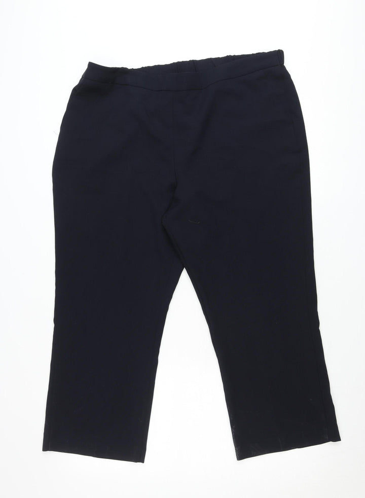 Bonmarché Women Black Size 18 Straight Leg Trousers Polyester Workwear
