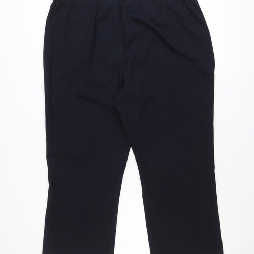 Bonmarché Women Black Size 18 Straight Leg Trousers Polyester Workwear