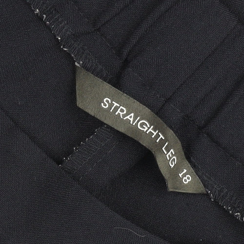 Bonmarché Women Black Size 18 Straight Leg Trousers Polyester Workwear