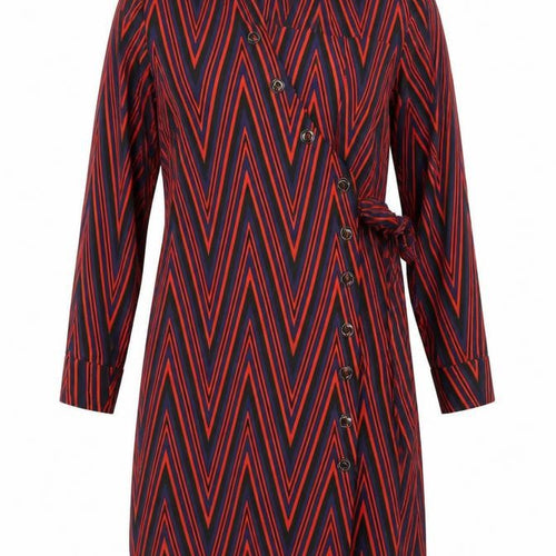 Topshop Women’s Petite Multicoloured Geometric Shirt Dress UK 8