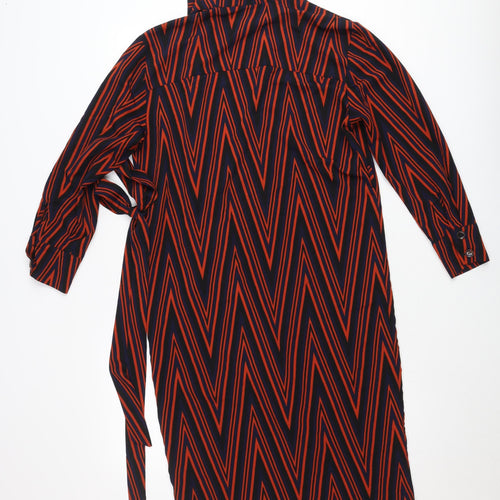 Topshop Women’s Petite Multicoloured Geometric Shirt Dress UK 8