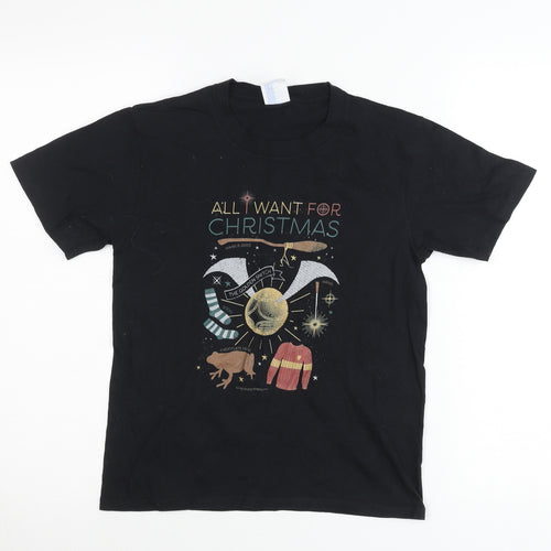 Port & Company Boys Black Harry Potter Christmas Graphic T-Shirt 9-10 Years