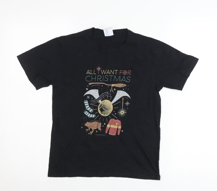 Port & Company Boys Black Harry Potter Christmas Graphic T-Shirt 9-10 Years