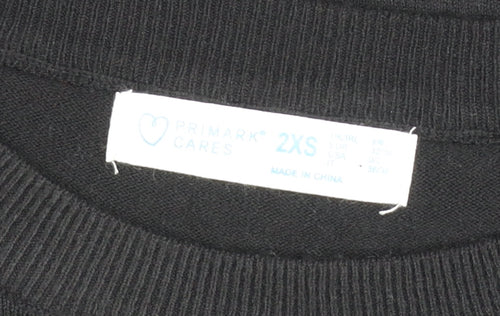Primark Womens Black Studded Pullover Jumper 2XS Crew Neck Knit