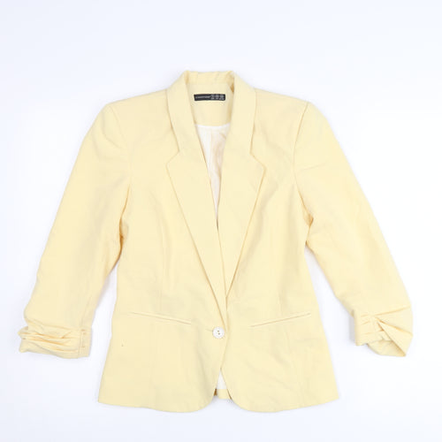 Atmosphere Womens Yellow Blazer Jacket UK 6 Single Breasted