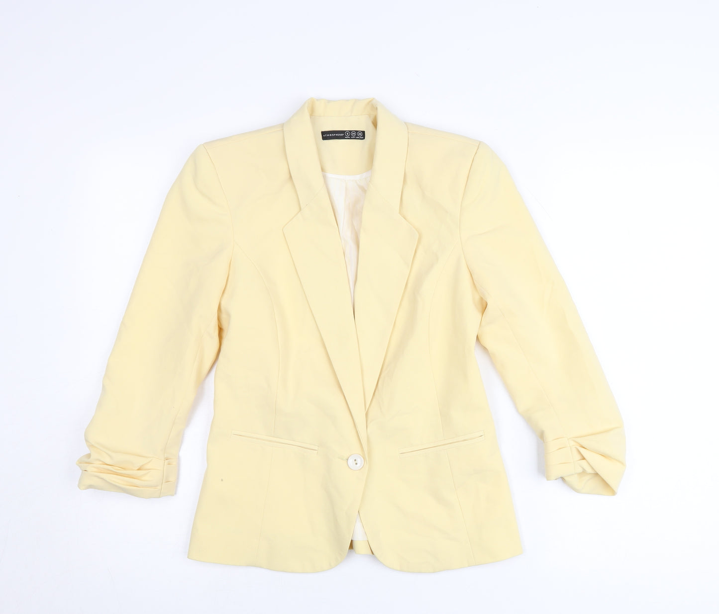 Atmosphere Womens Yellow Blazer Jacket UK 6 Single Breasted