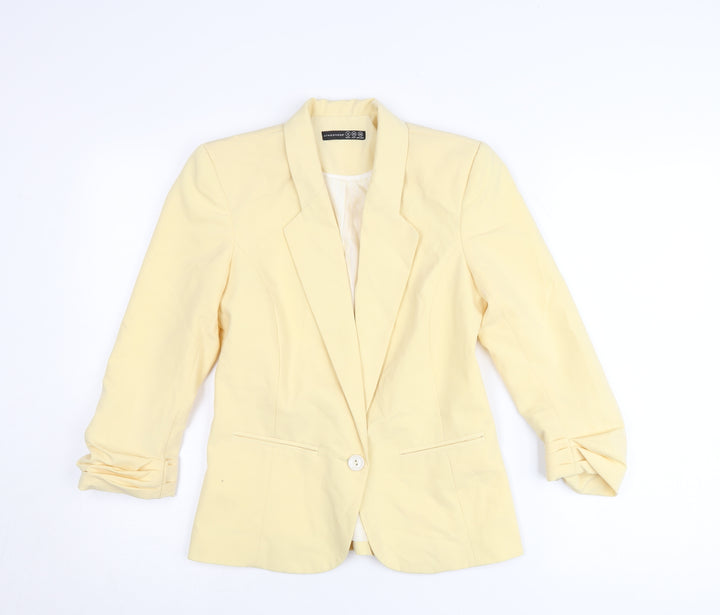 Atmosphere Womens Yellow Blazer Jacket UK 6 Single Breasted