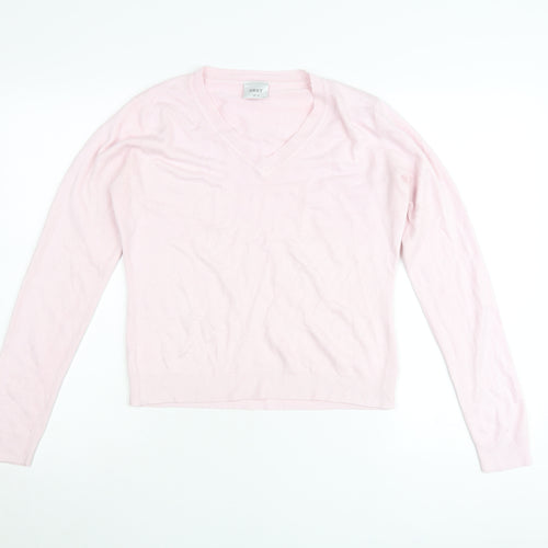 Next Womens Pink V-Neck Pullover Jumper Size 14 Acrylic Knit