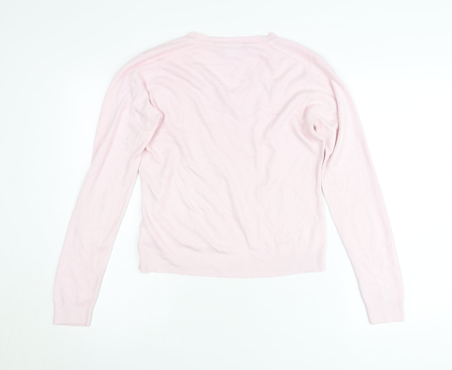 Next Womens Pink V-Neck Pullover Jumper Size 14 Acrylic Knit