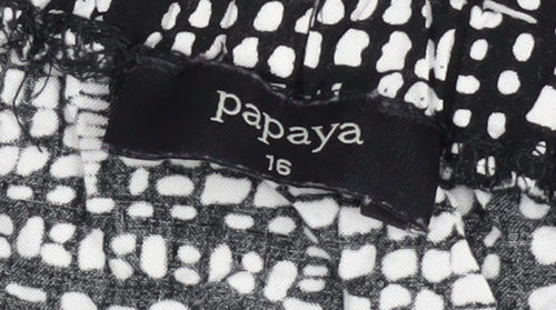 Papaya Women’s Black Geometric Off-Shoulder Blouse Size 16