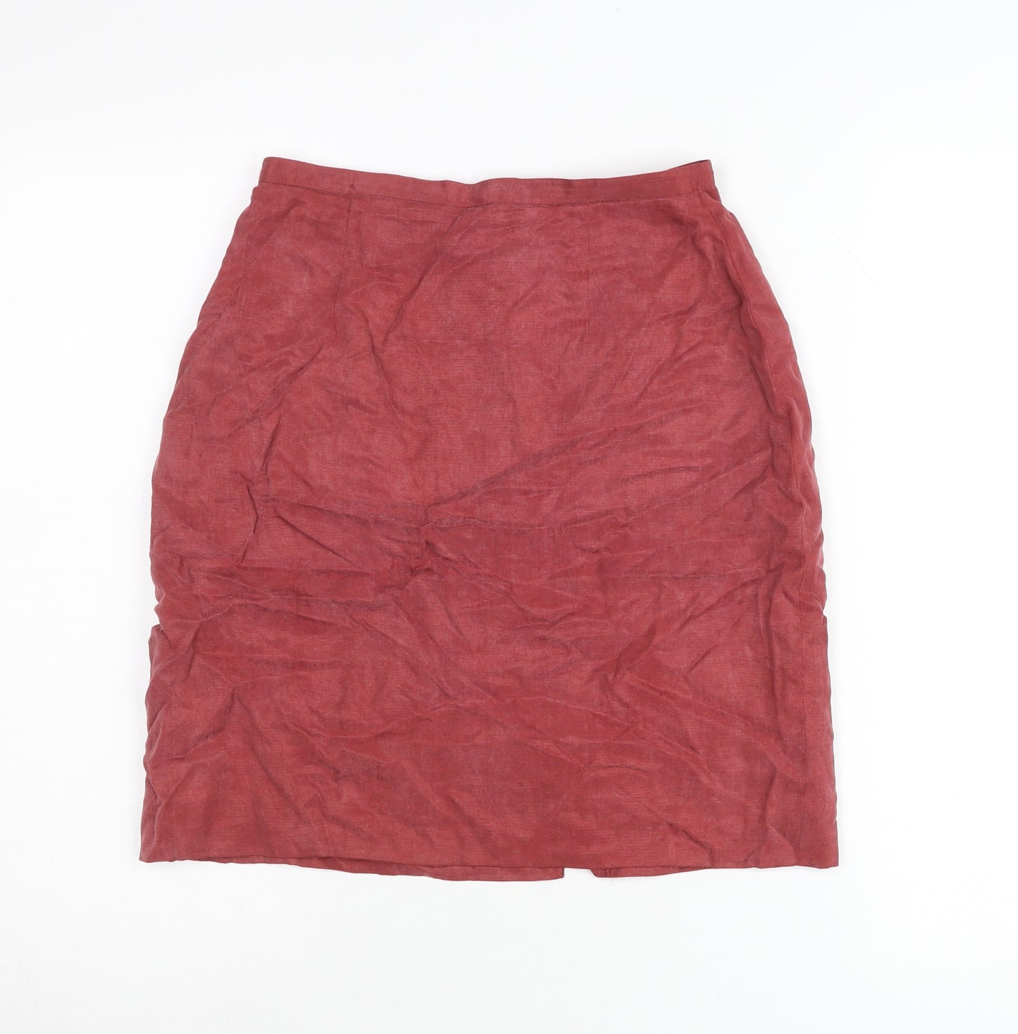 Monsoon Womens Red Size 10 Pencil Skirt Linen Blend Workwear