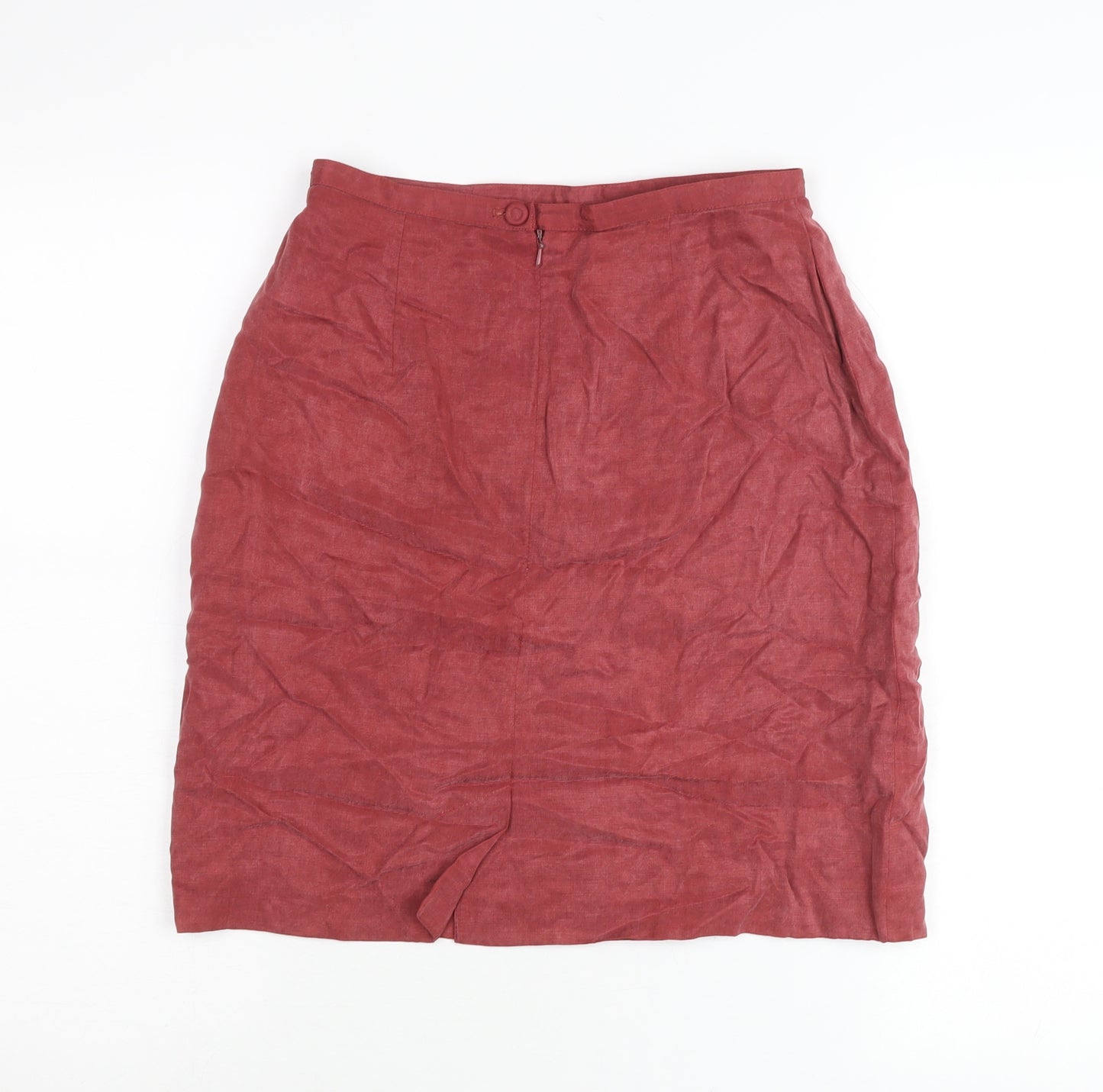 Monsoon Womens Red Size 10 Pencil Skirt Linen Blend Workwear